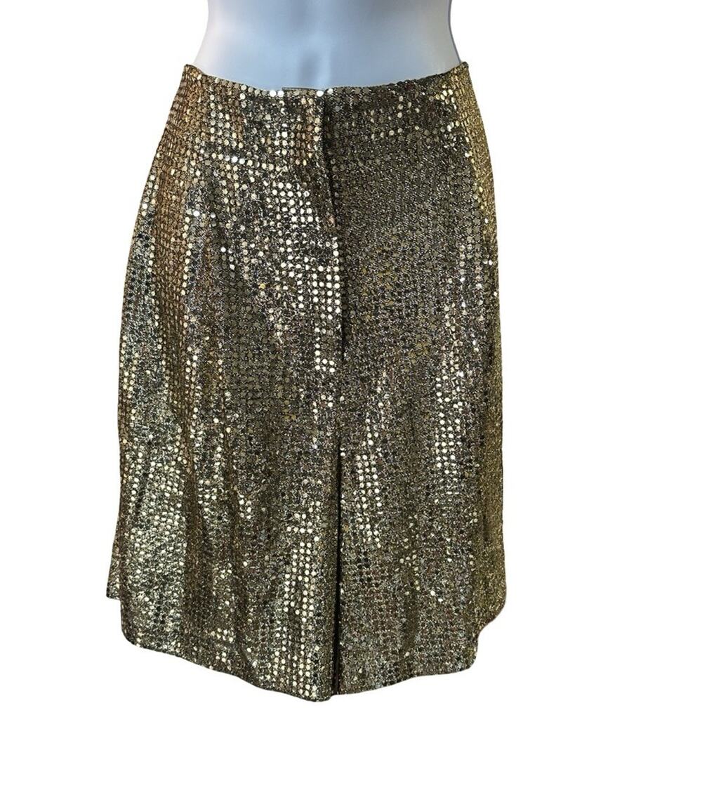 Vintage PG Collections Ginger Bort Gold Metallic Shorts Womens Large USA Disco